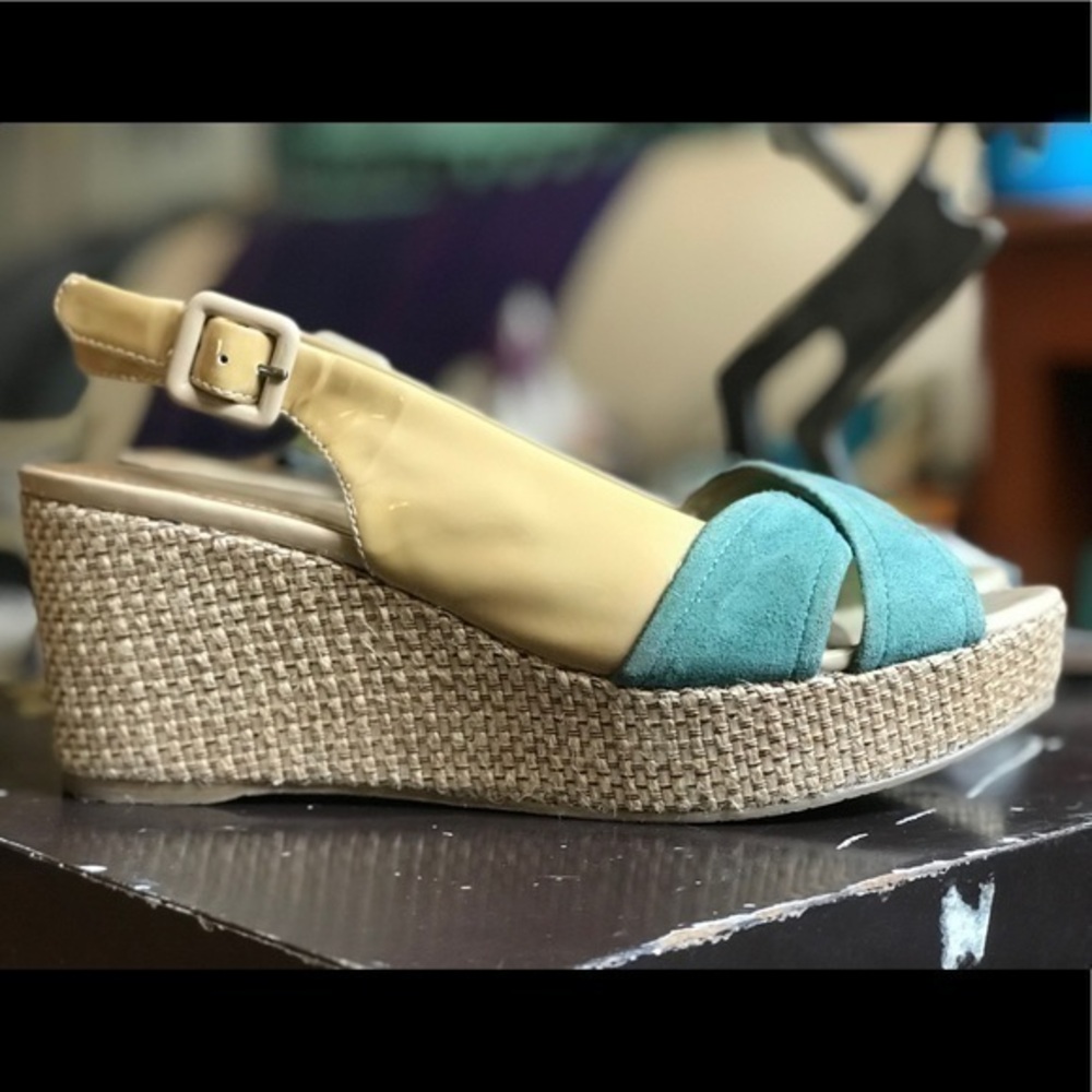 Circa Joan David Luxe PeepToe Slingback Wedges 7.5